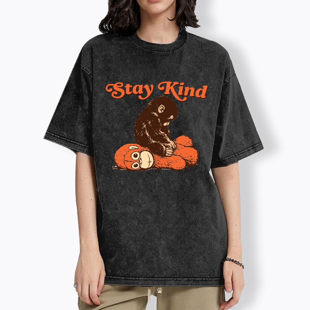Punch Monkey Stay Kind Washed T-Shirt