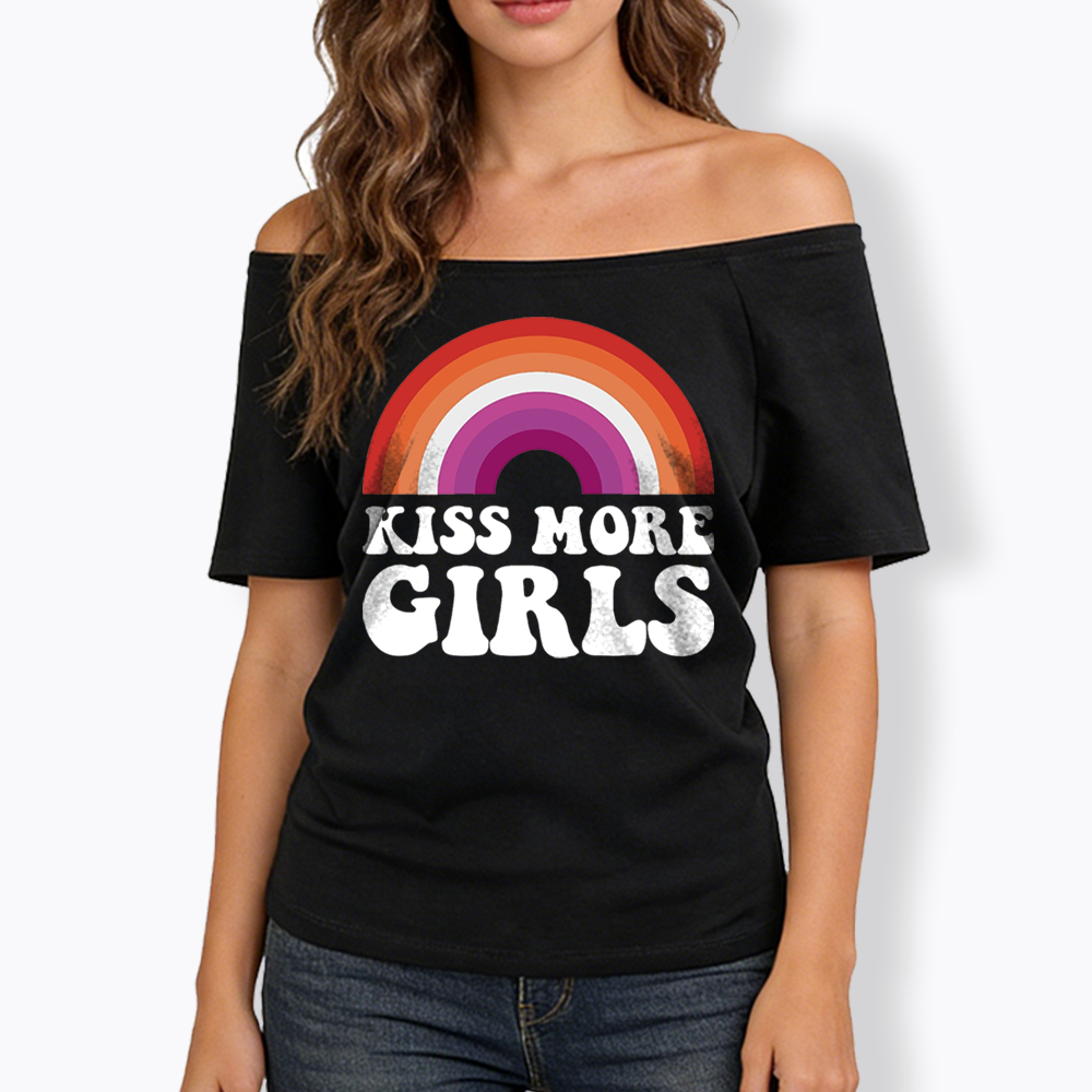 Kiss More Girls Off Shoulder T-shirt