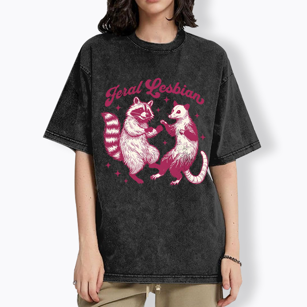 Feral Lesbian Washed T-Shirt