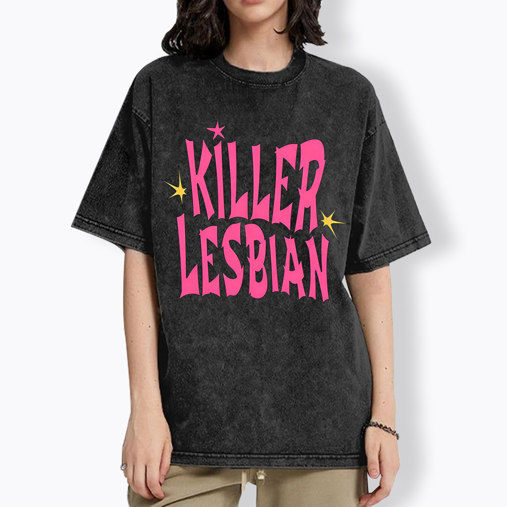 Killer Lesbian Washed T-Shirt