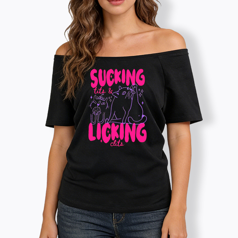 LGBT Lesbian Cat Lover Off Shoulder T-shirt