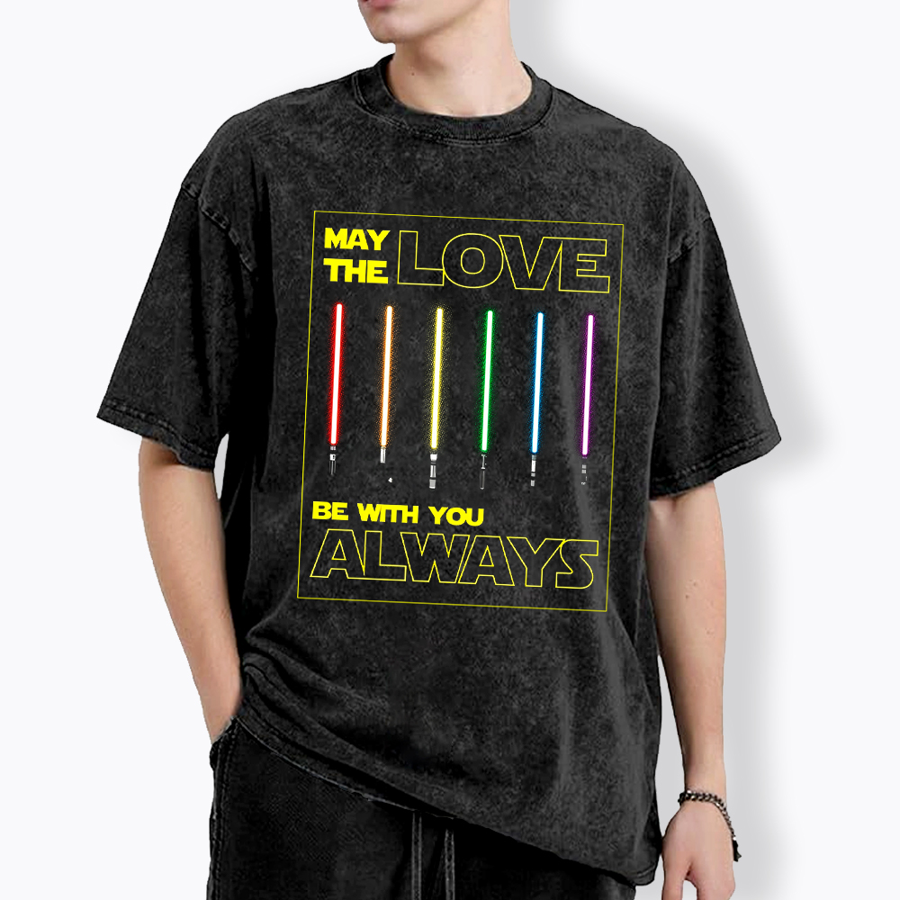 May the Love be with You LGBTQIA+ Washed T-Shirt