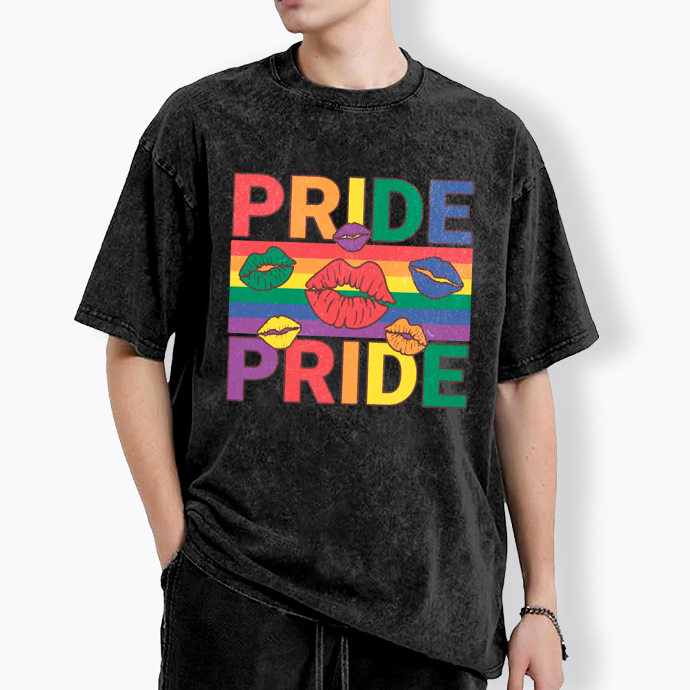 Pride Lips LGBTQ+ Washed T-Shirt