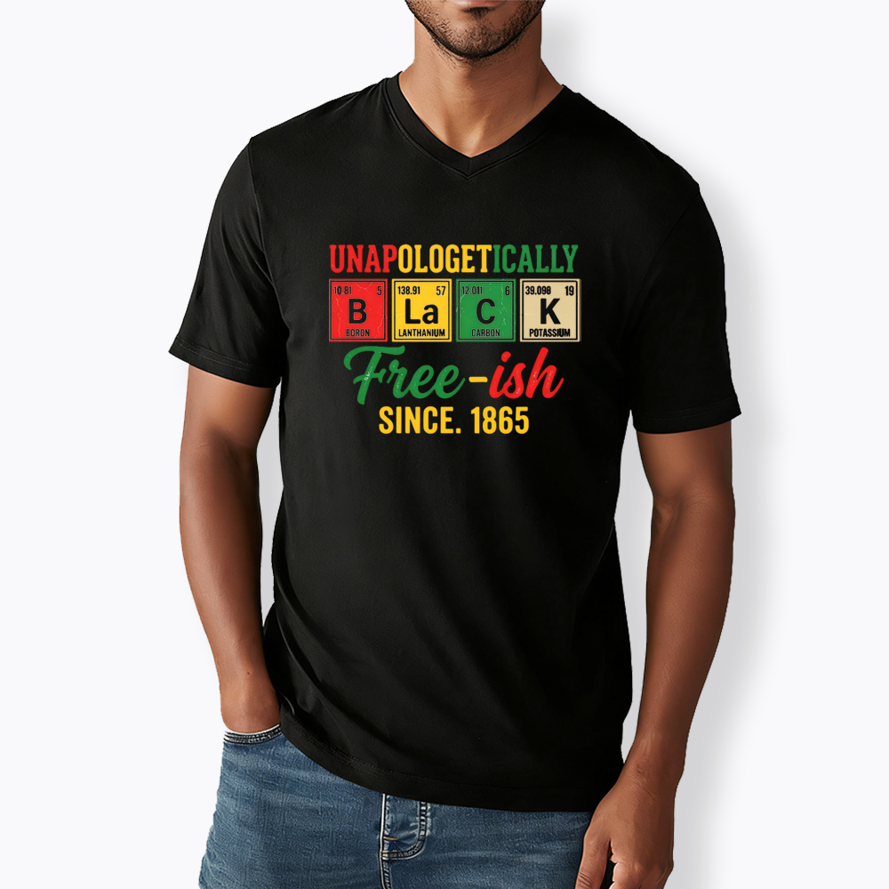 Unapologetically Black Periodic Table V-Neck Classic T-Shirt