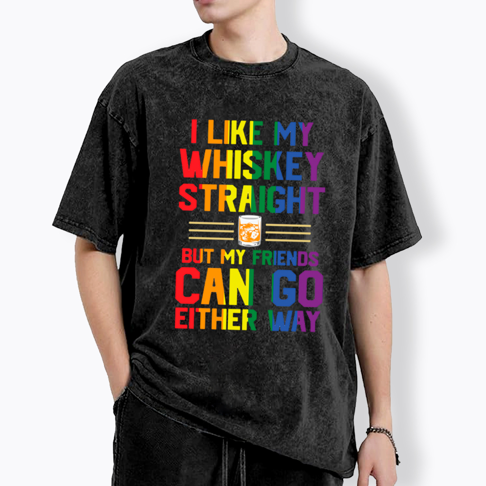 LGBTQ+ Straight Whiskey Washed T-Shirt