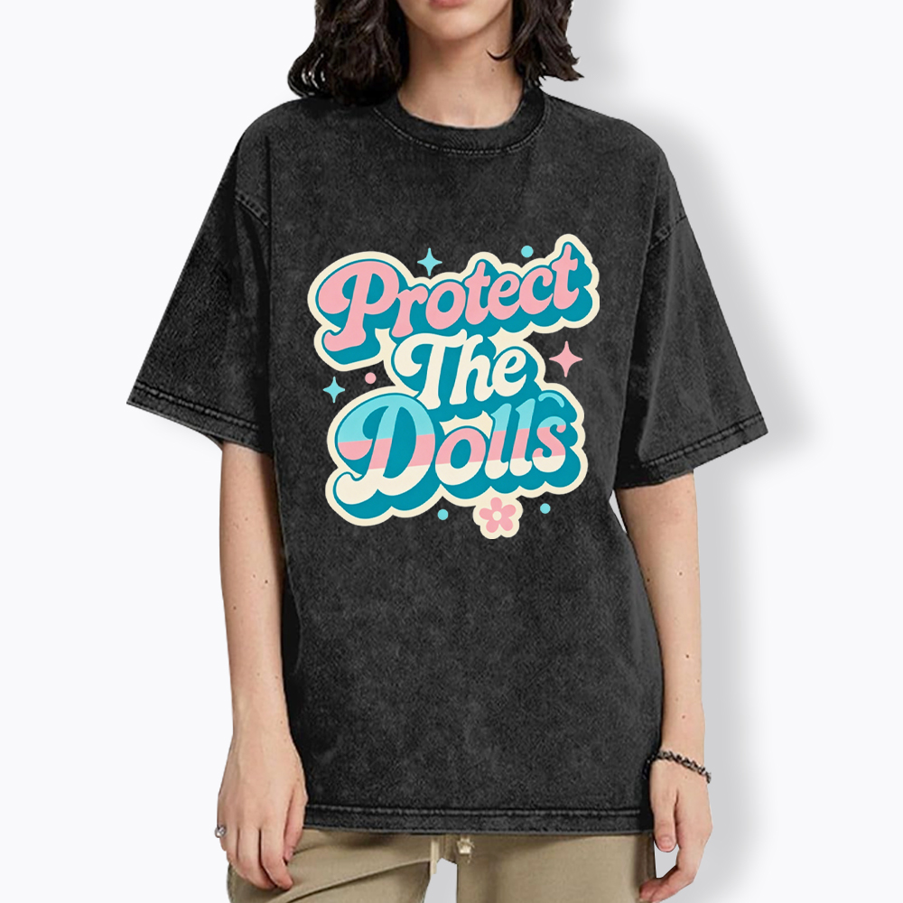 Protect The Dolls Transgender Pride Human Rights Washed T-Shirt