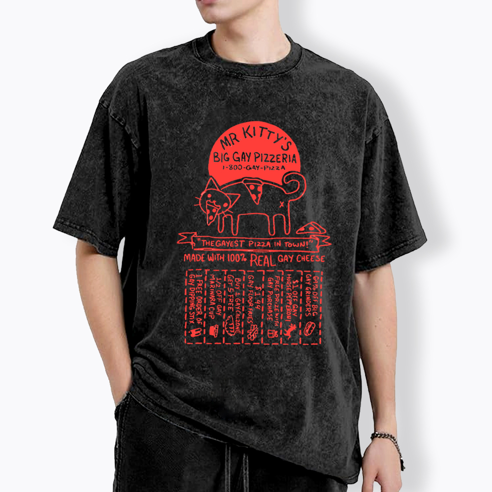 MR. KITTY’S BIG PIZZERIA Washed T-Shirt