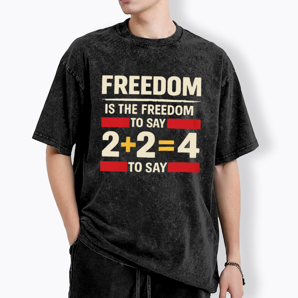 Freedom 2+2=4 Washed T-Shirt