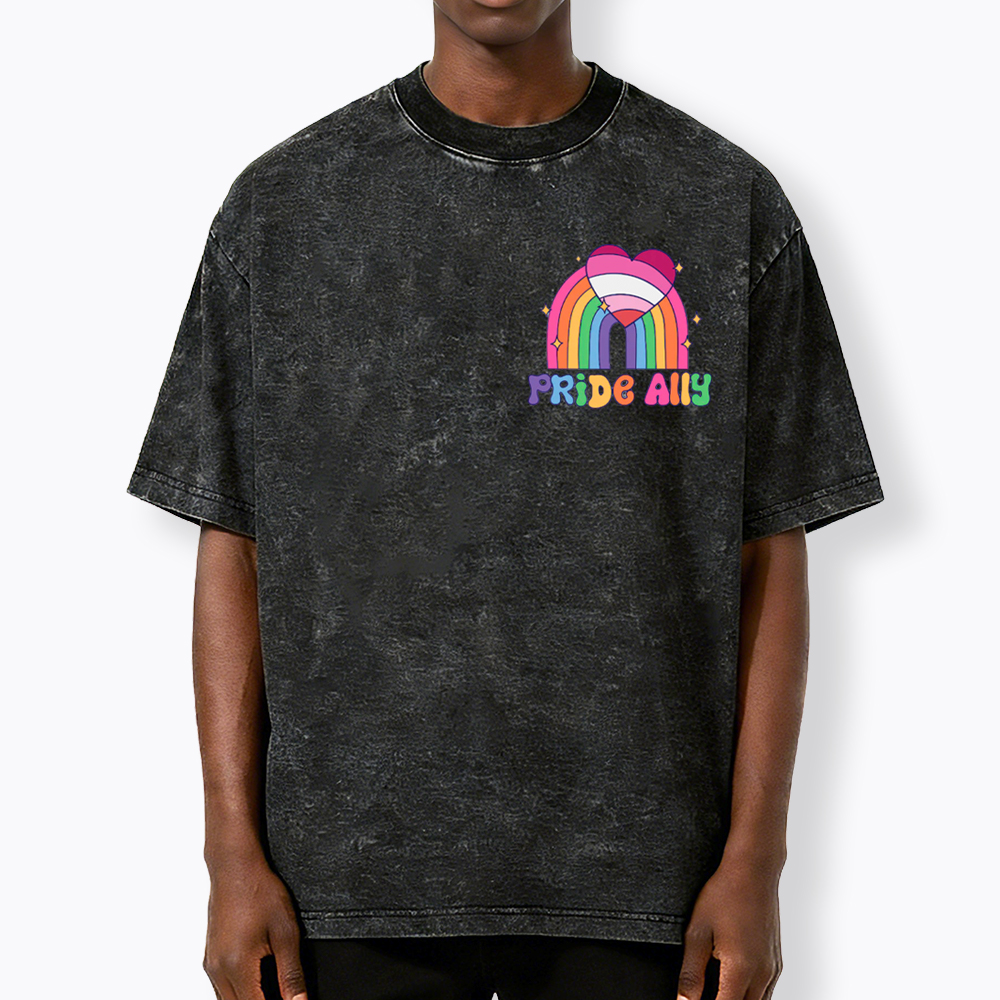 You Are Safe With Me Pride Ally Washed T-Shirt