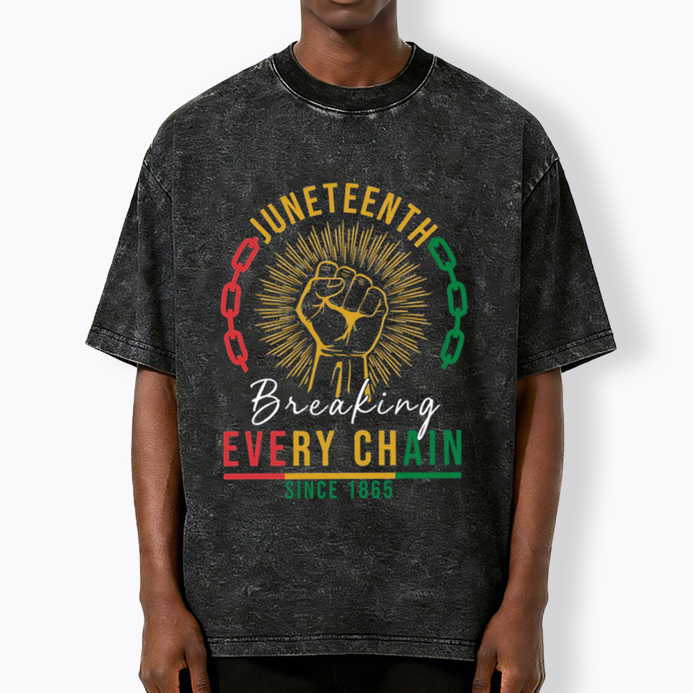 Breaking Every Chain Juneteenth Washed T-Shirt