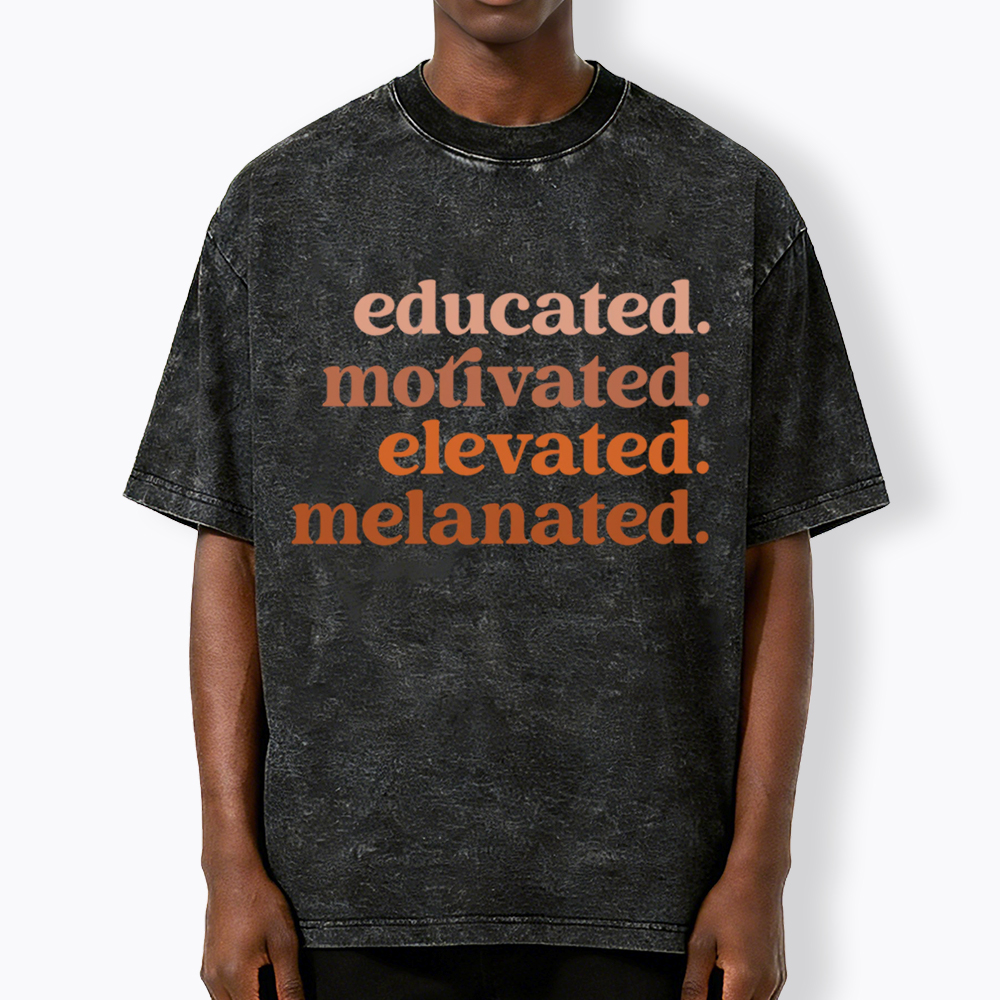 Educated Motivated Melanated Washed T-Shirt