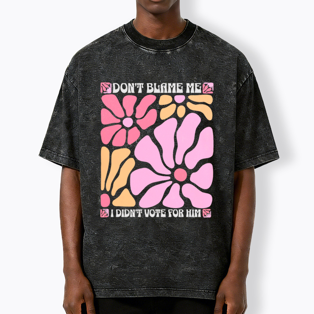 I Didn't Vote For Him Wildflowers Washed T-Shirt