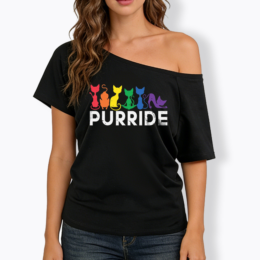 Purride Cat Off Shoulder T-shirt