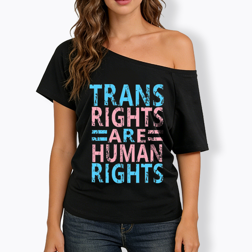 Human Rights Off Shoulder T-shirt