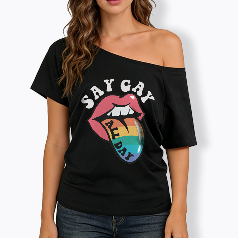 Cute Pride Off Shoulder T-shirt