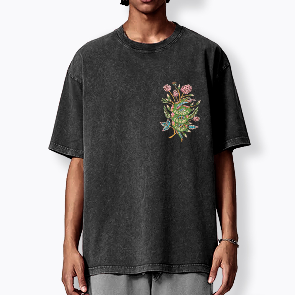 Protect Trans Folks Washed T-Shirt