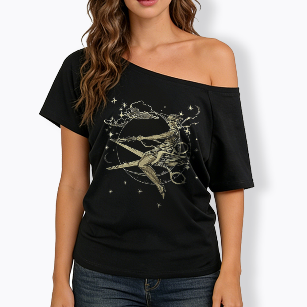 Scissors Witch Lesbian Off Shoulder T-shirt