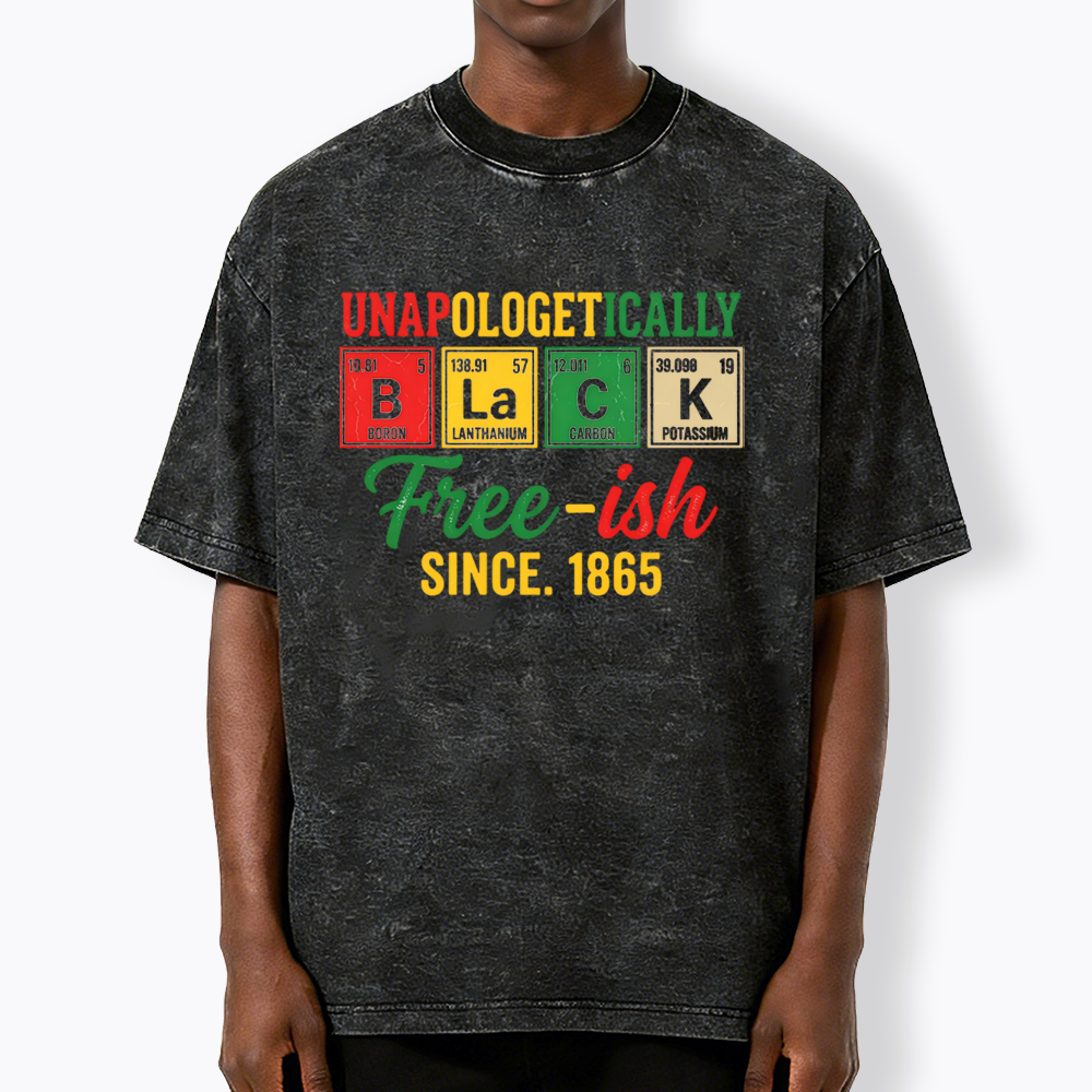 Unapologetically Black Periodic Table Washed T-Shirt