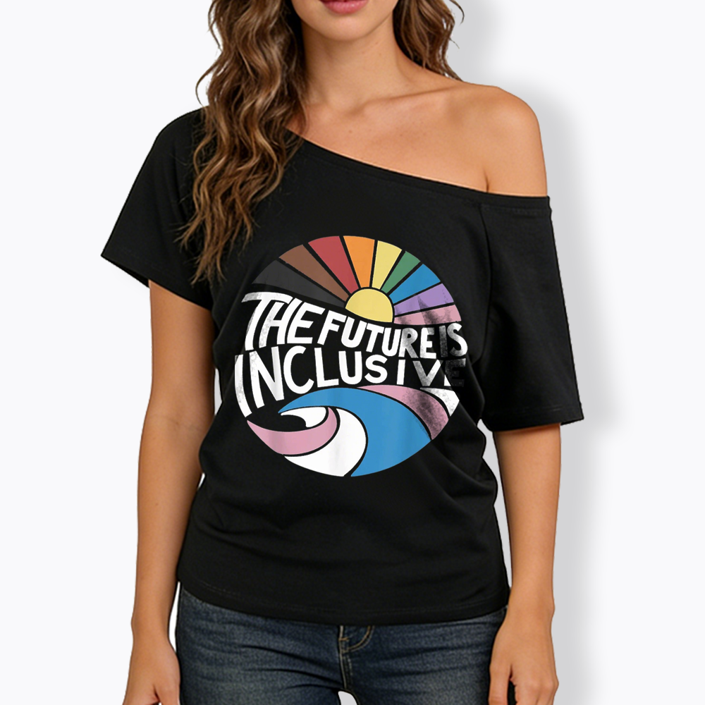 The Future Is Queer Off Shoulder T-shirt