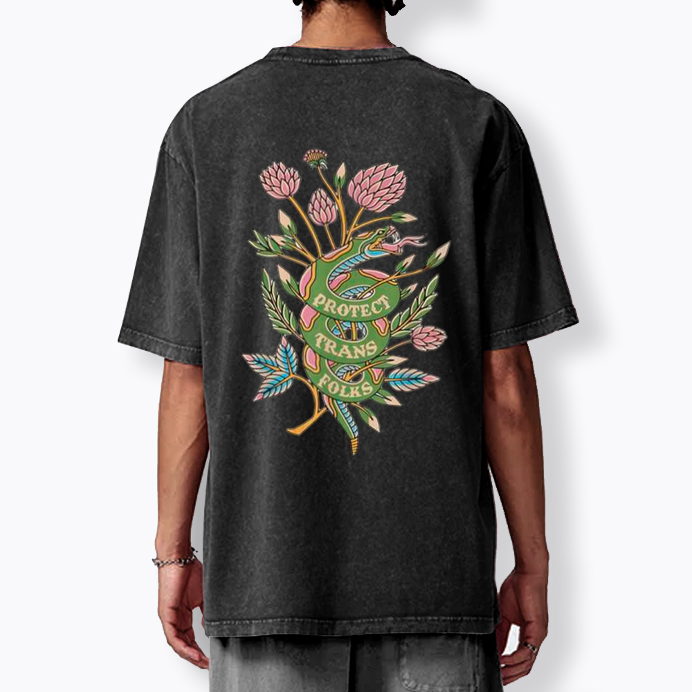 Protect Trans Folks Washed T-Shirt