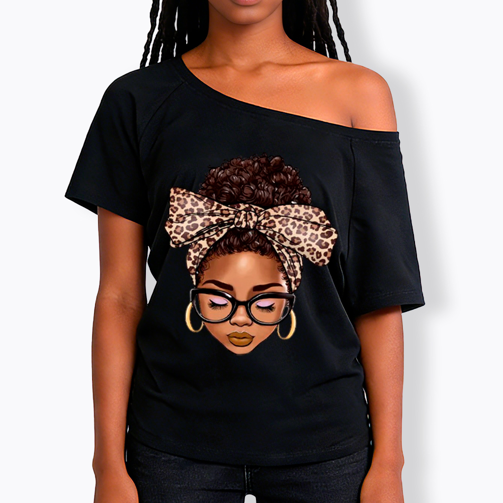 Black Woman Juneteenth Off Shoulder T-shirt