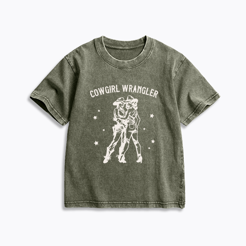 Gay Cowgirl Kids Washed T-Shirt