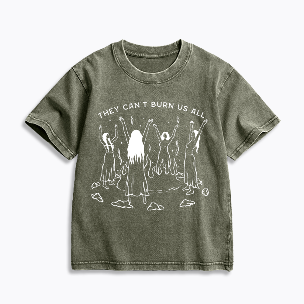 They Can't Burn Us All Kids Washed T-Shirt