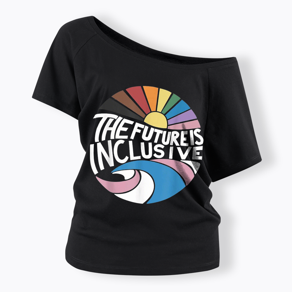 The Future Is Queer Off Shoulder T-shirt