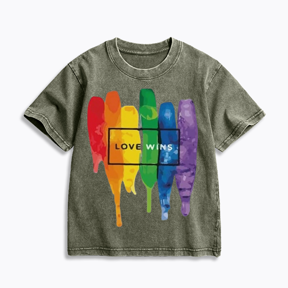 Love Wins Kids Washed T-Shirt