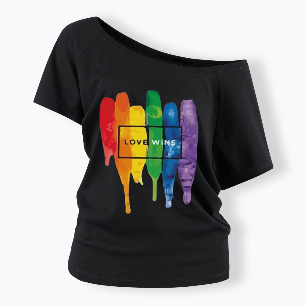 Love Wins Off Shoulder T-shirt