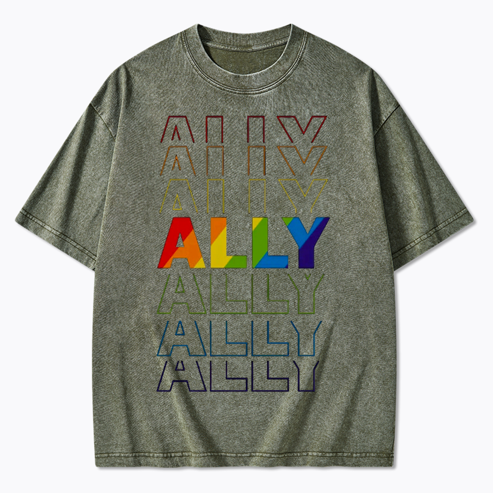 Pride Gift For Ally Washed T-Shirt