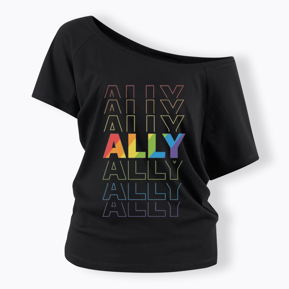 Pride Gift For Ally Off Shoulder T-shirt