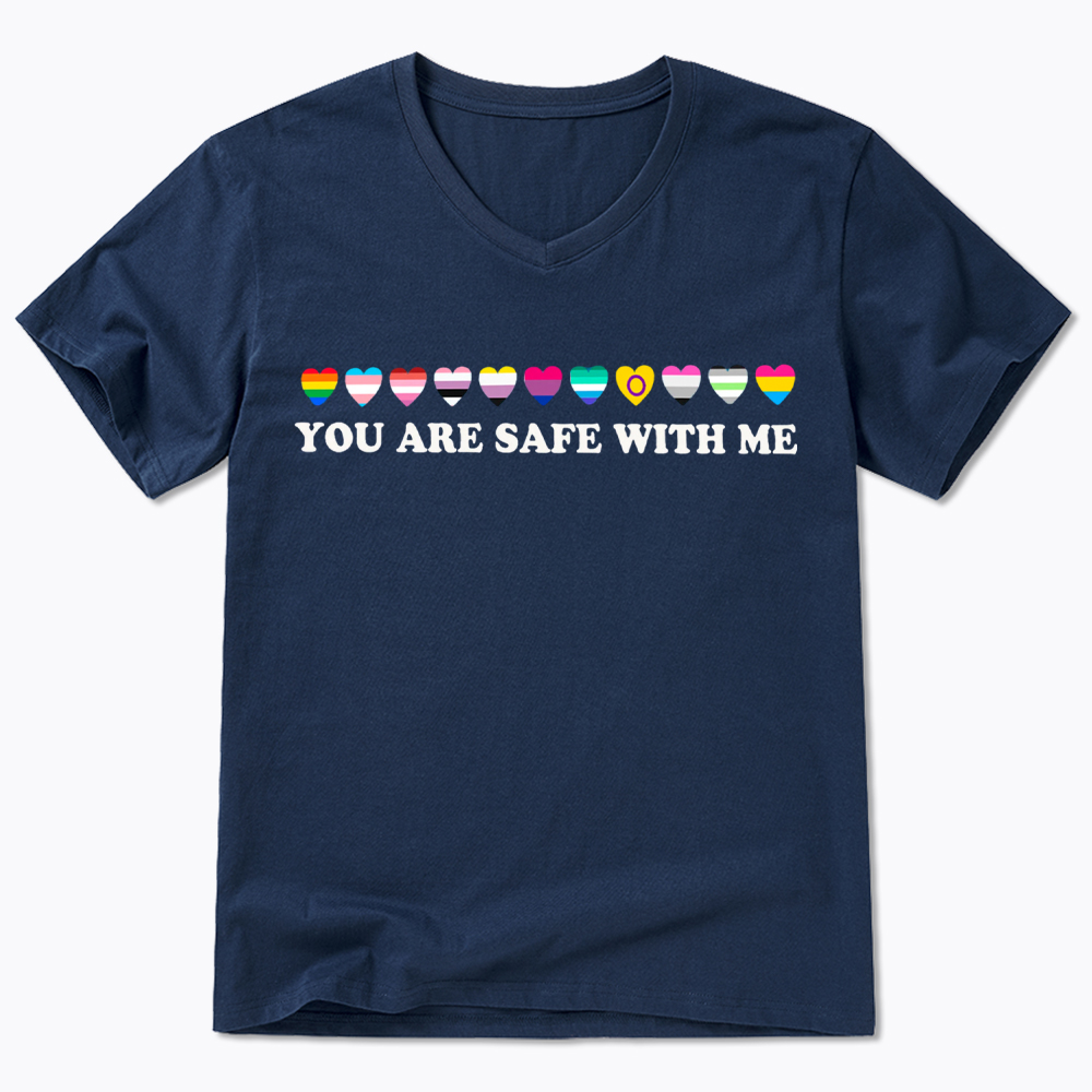 You Are Safe With Me V-Neck Classic T-Shirt