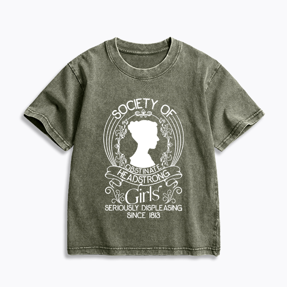 Society Of Obstinate Headstrong Girls Kids Washed T-Shirt