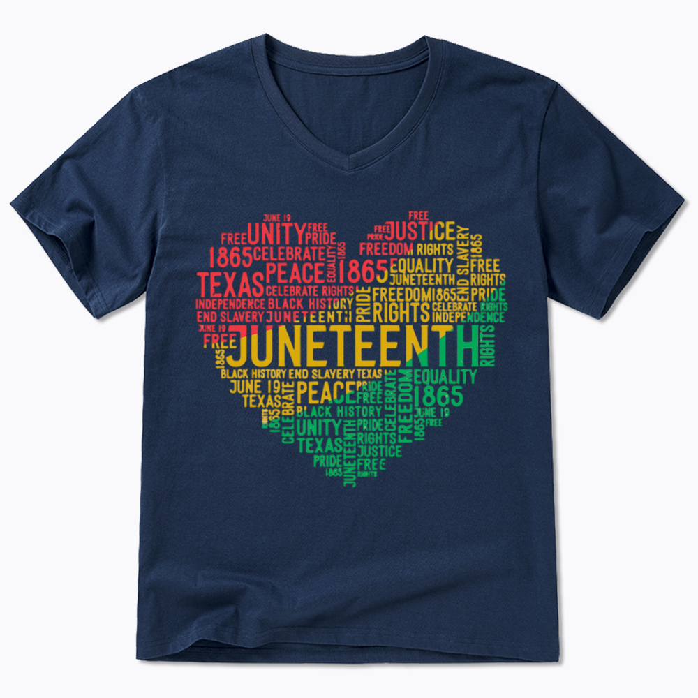 Juneteenth Heart Black History V-Neck Classic T-Shirt