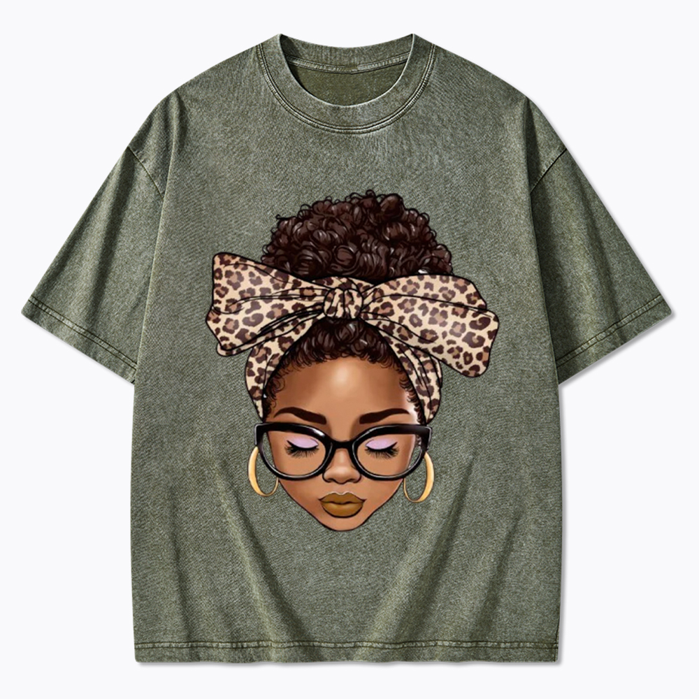 Black Woman Juneteenth Washed T-Shirt