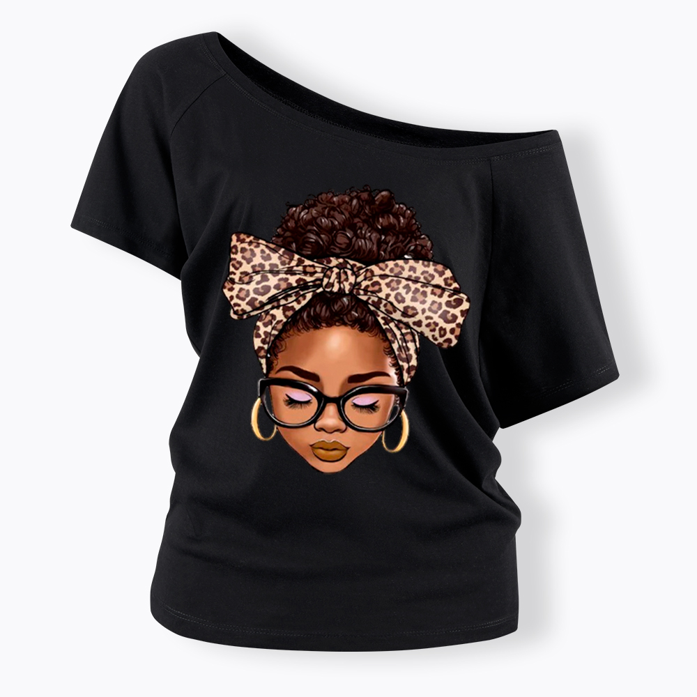 Black Woman Juneteenth Off Shoulder T-shirt