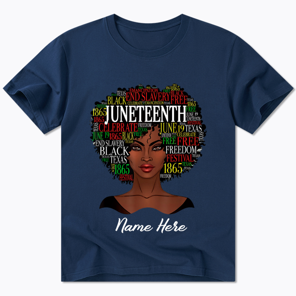 Personalized Juneteenth Black Women Natural Hair Classic T-Shirt