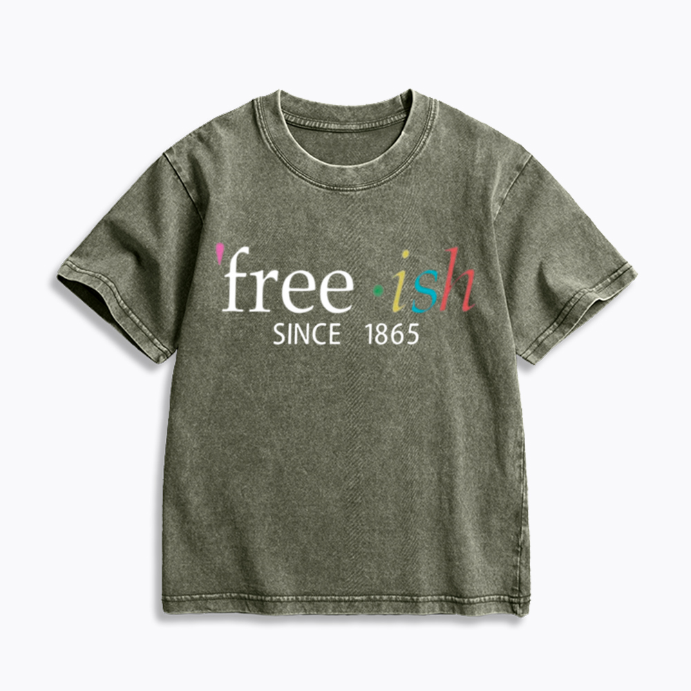 Freeish Juneteenth Since 1865 Kids Washed T-Shirt