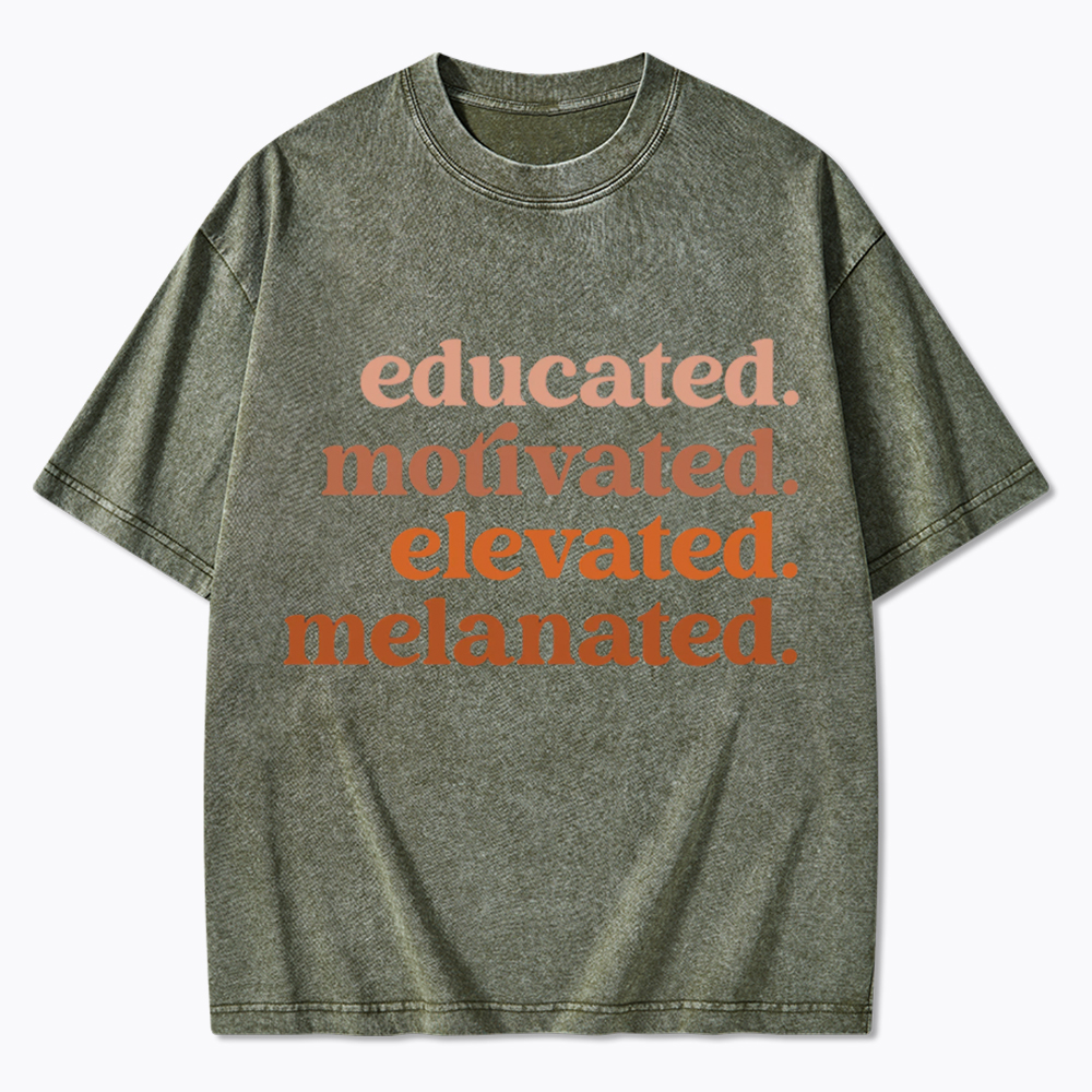 Educated Motivated Melanated Washed T-Shirt