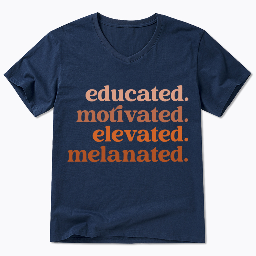 Educated Motivated Melanated V-Neck Classic T-Shirt