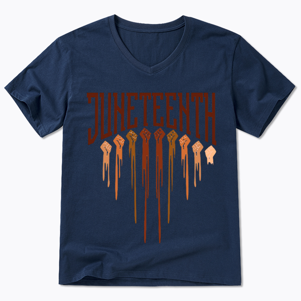 Different Races Skin Juneteenth V-Neck Classic T-Shirt