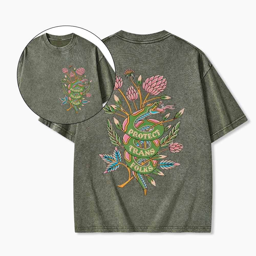 Protect Trans Folks Washed T-Shirt