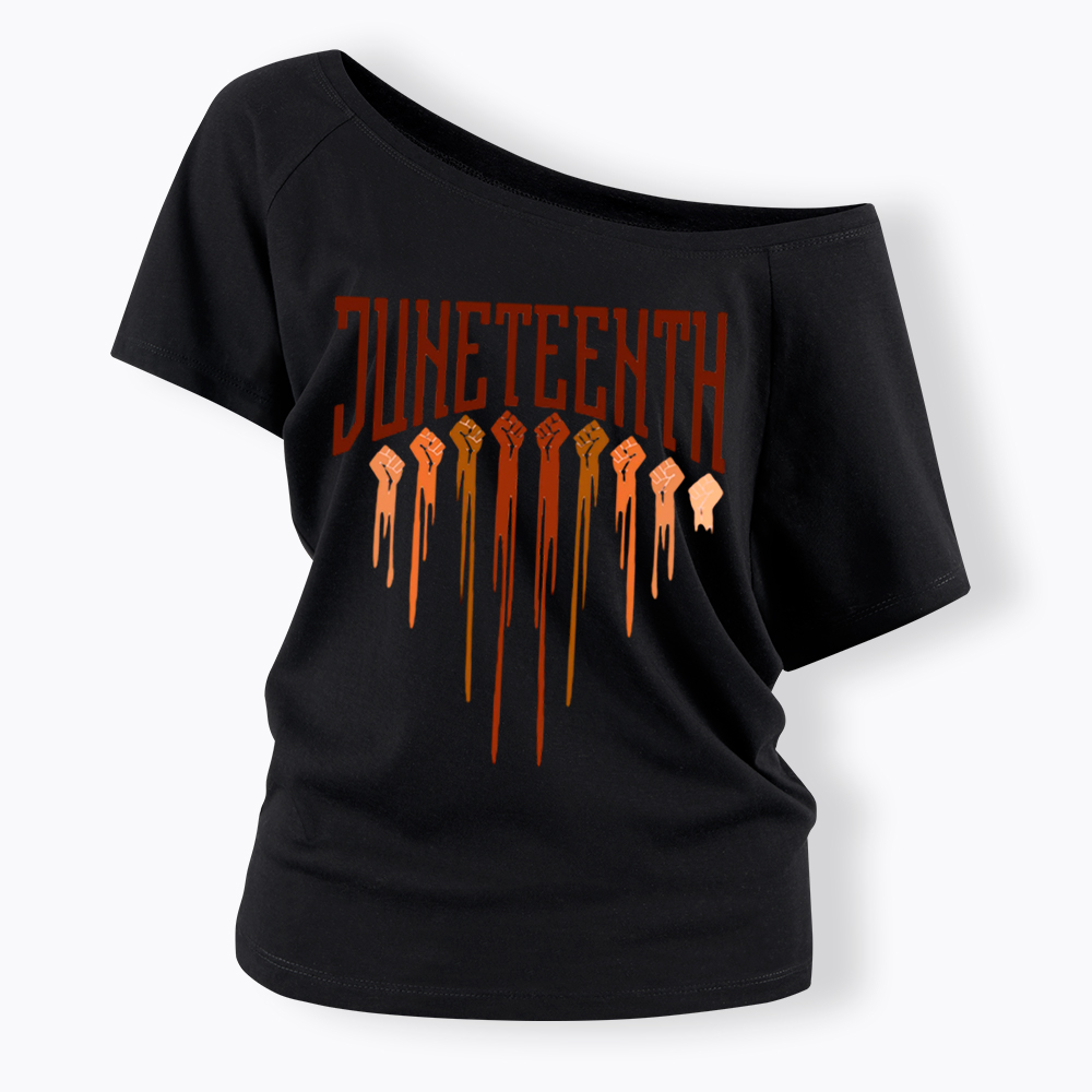 Different Races Skin Juneteenth Off Shoulder T-shirt