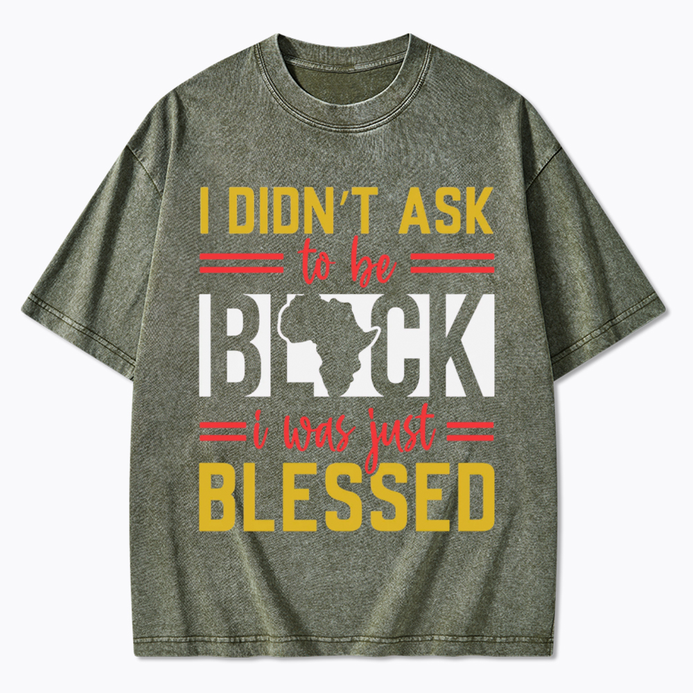 I Didn'T Ask To Be Black, I Was Just Blessed Washed T-Shirt