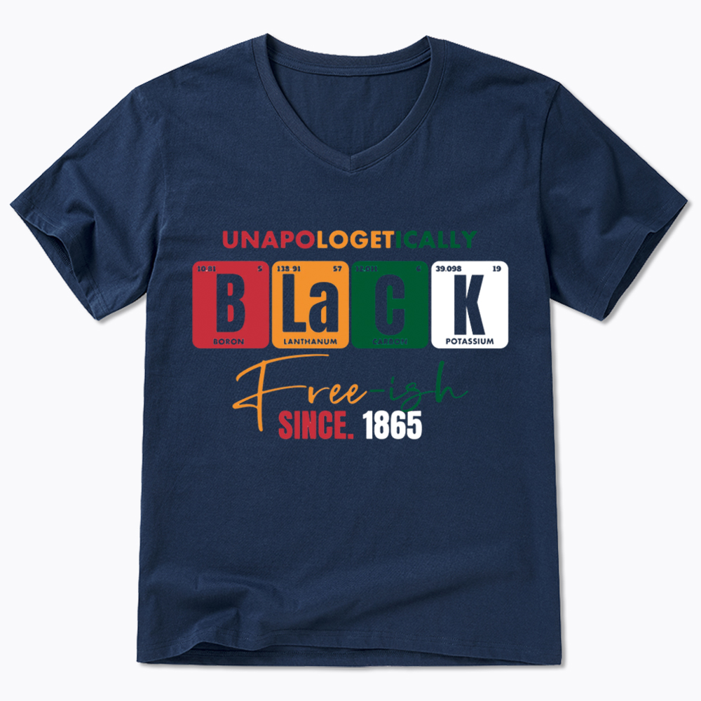 Unapologetically Black Free‑ish Since 1865 V-Neck Classic T-Shirt