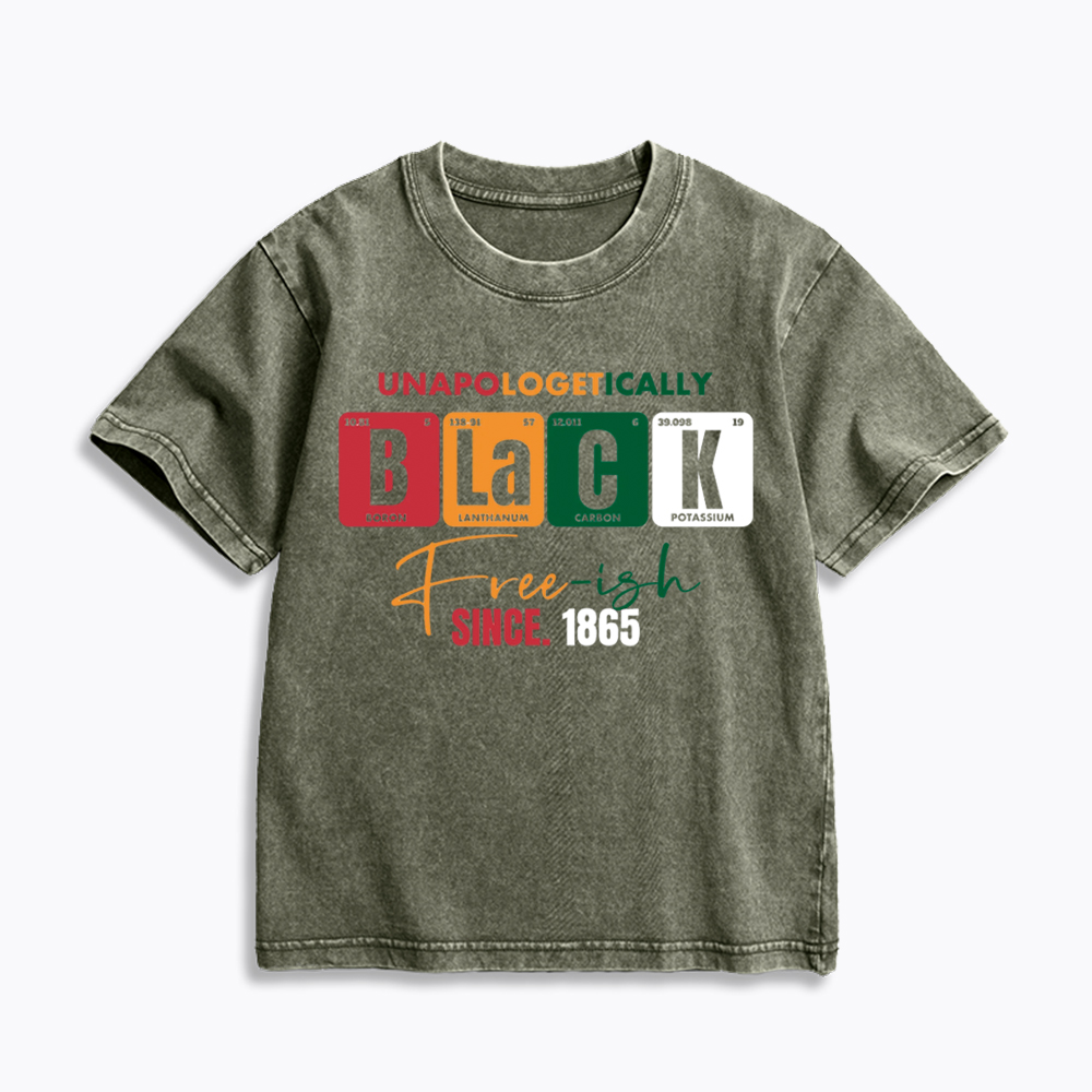 Unapologetically Black Free‑ish Since 1865 Kids Washed T-Shirt