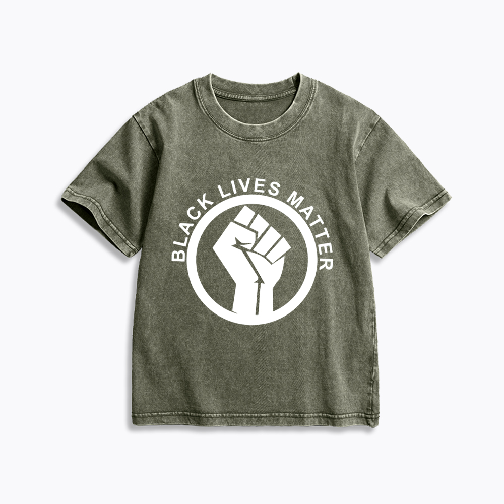 Black Lives Matter Kids Washed T-Shirt