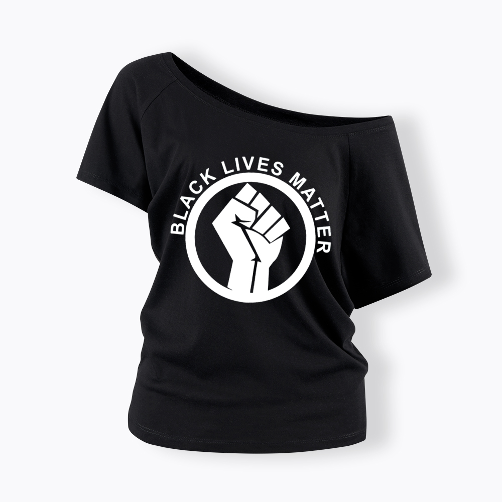 Black Lives Matter Off Shoulder T-shirt