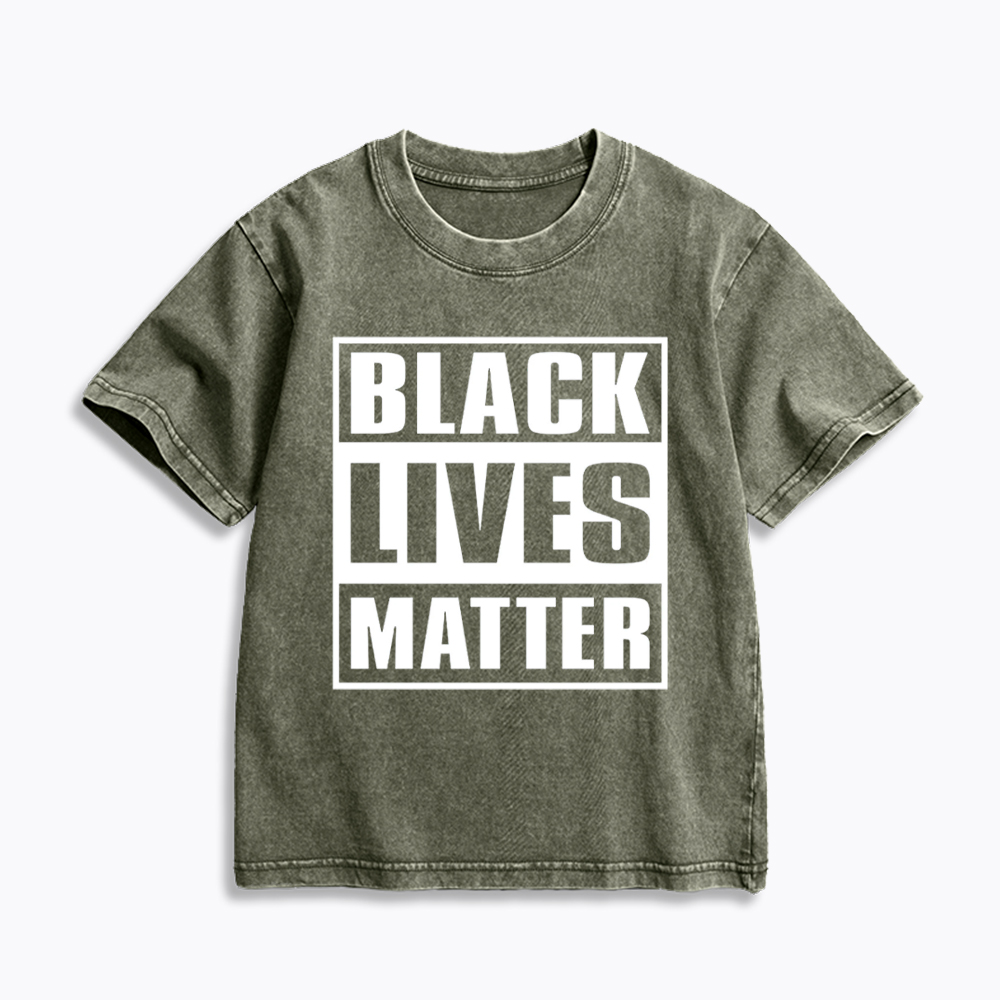 Black Lives Matter Equality Rights Kids Washed T-Shirt